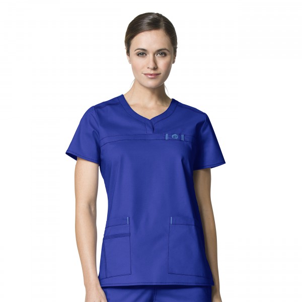 WonderFlex Patience Curved Notch Neck Scrub Top - Scrubs Direct