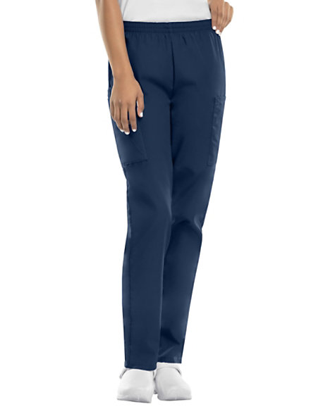 Cherokee Women's Scrub Pants, Rise Tapered Leg Pull-On Cargo Pant With  Elastic Waistband 4200 