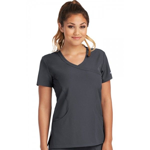 Skechers Women's Reliance Mock Wrap Solid Scrub Top