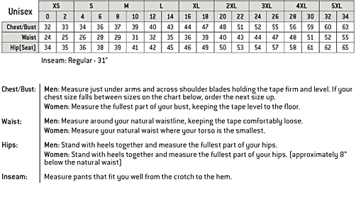 Carhartt Unisex Sizing Chart