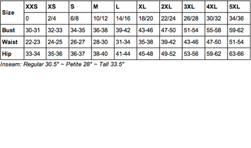 Dickies Juniors Sizing Chart