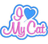 I Love My Cat Embroidery Logo