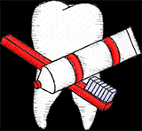 Tooth and Brush Embroidery Logo