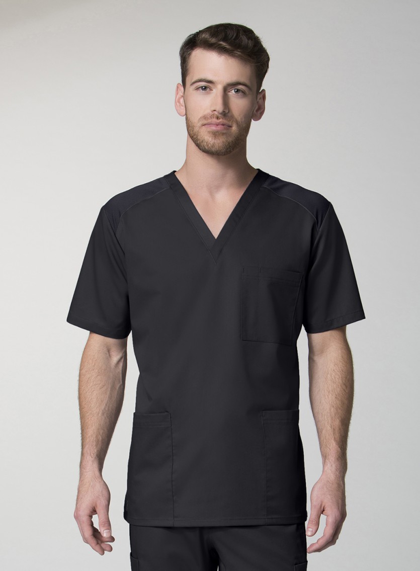 EON by Maevn V-Neck Mesh Panel Scrub Top - Scrubs Direct