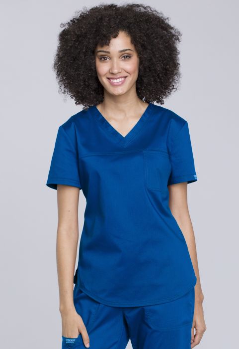 Revolution by Cherokee Women's V-Neck Tuck-In Solid Top - Scrubs Direct