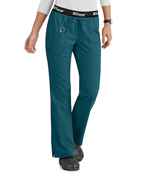 Grey's Anatomy™ Women's Collection 3 Pocket Logo Waist Scrub Pant - Scrubs  Direct