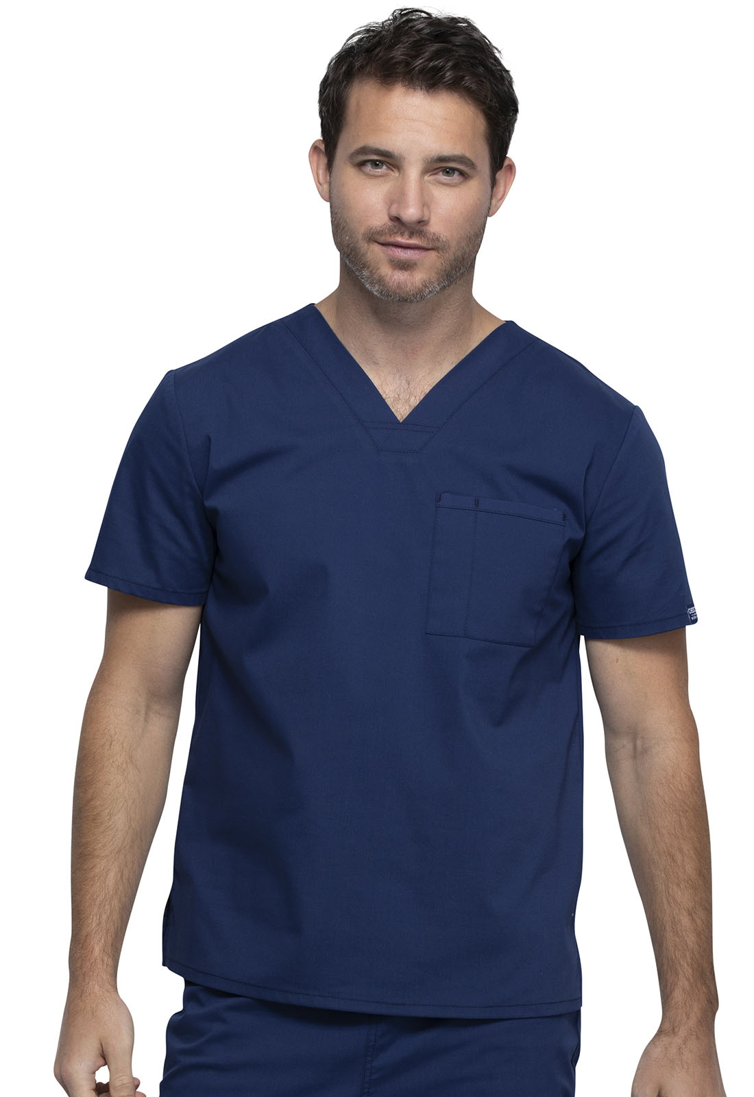 Professionals by Cherokee Unisex Chest Pocket V-Neck Top - Scrubs Direct