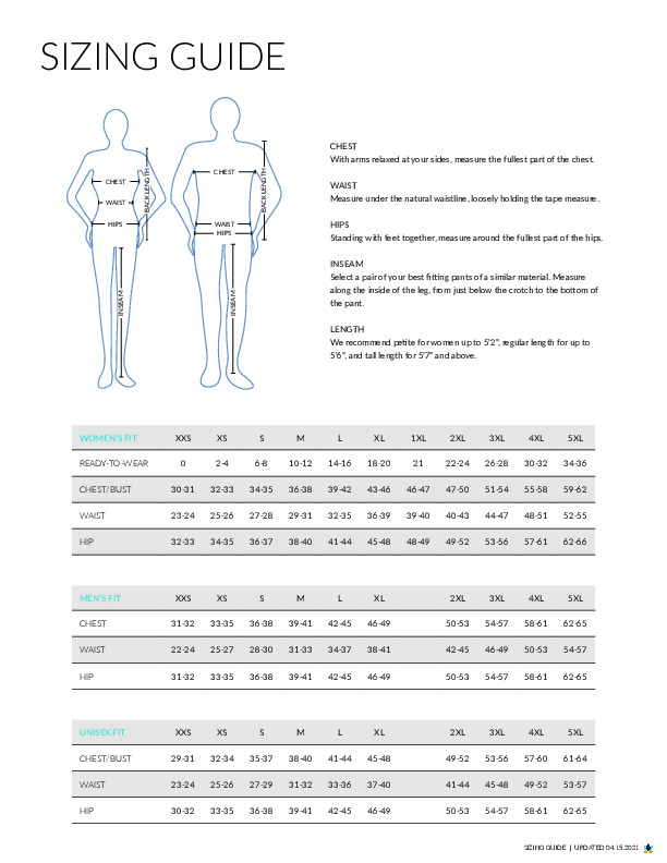 Maevn sizing chart