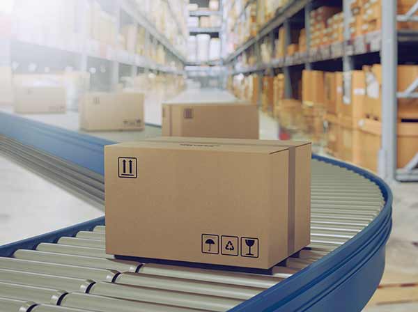 Shipping Policy Shipping warehouse with boxes