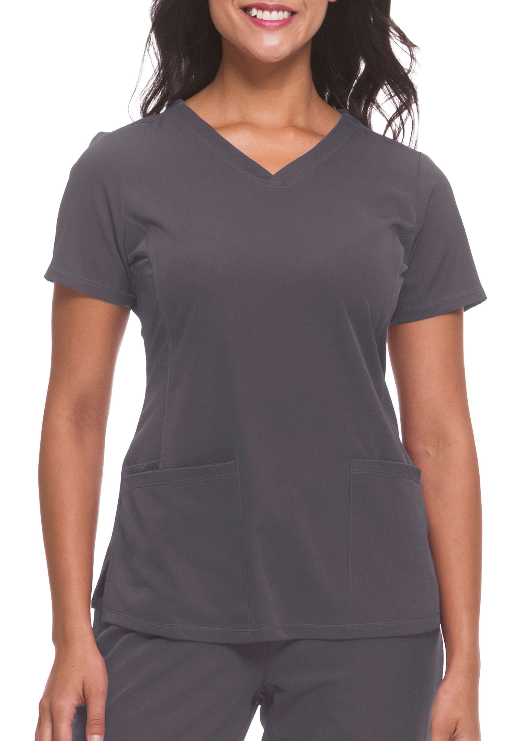 HH Works by Healing Hands Women's Monica V-Neck Solid Scrub Top